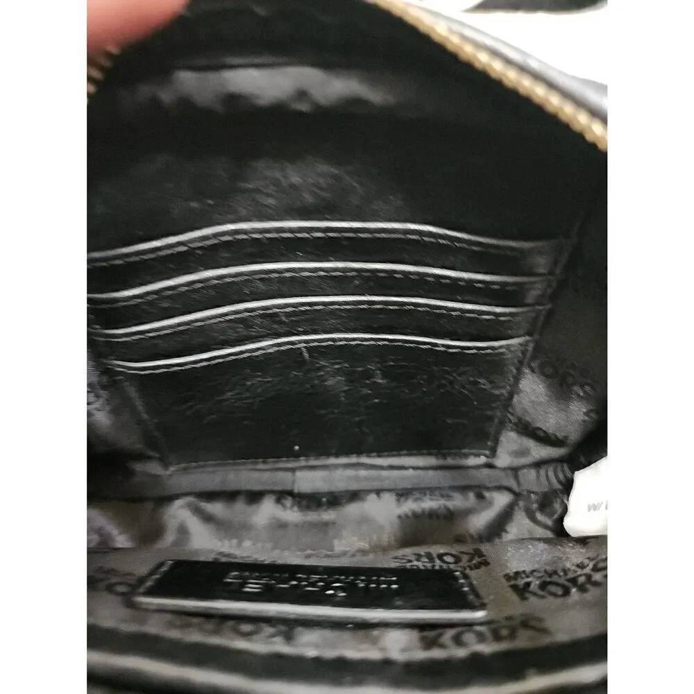 Michael Kors Black Leopard Print Calf Hair Leather Crossbody Bag